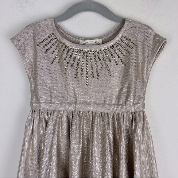 Joyfolie Cowgirl Metallic Sequins Hi Lo Divinia Dress Rose Gold | Girls 2 - Picture 2 of 10